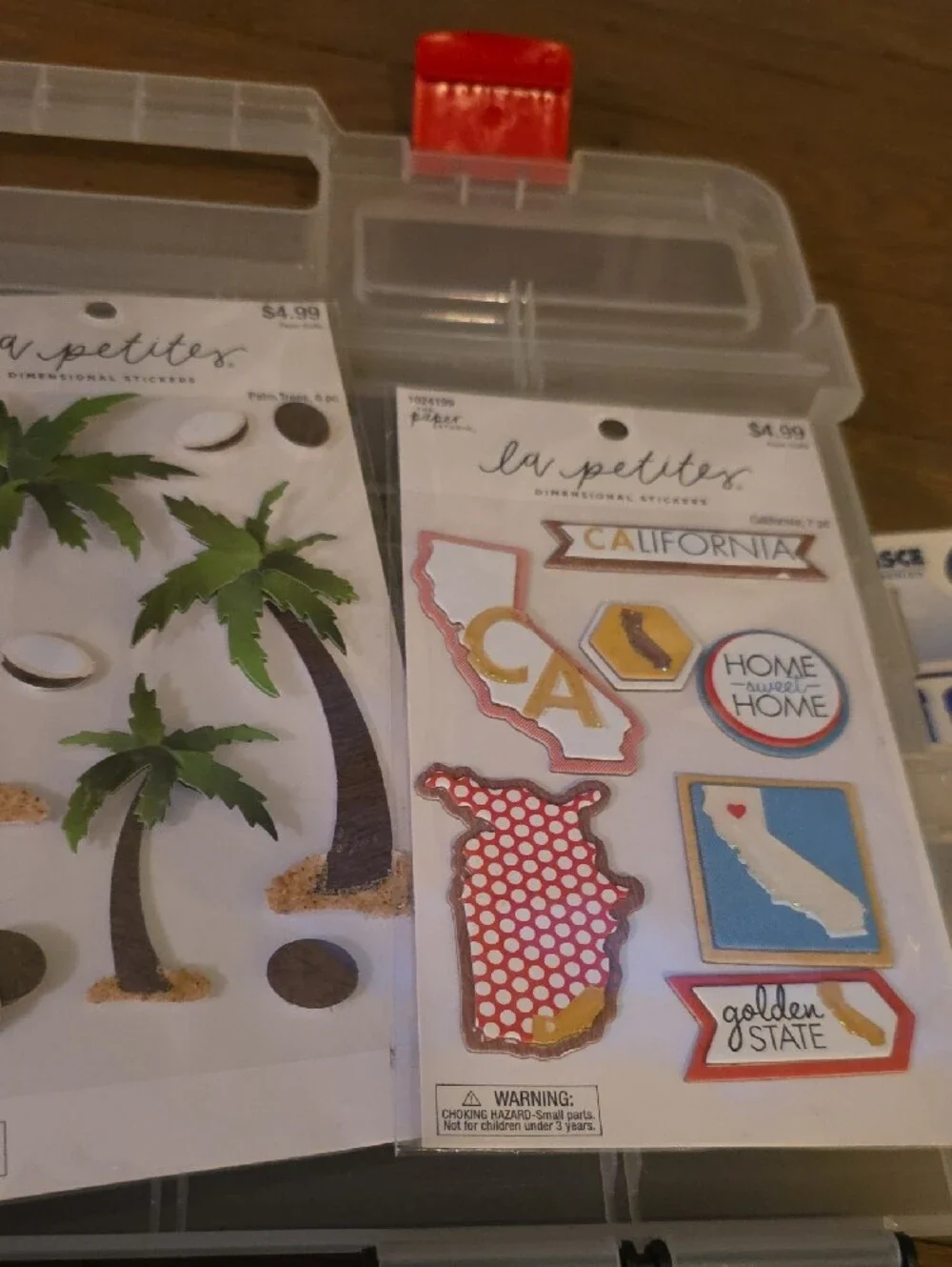 Assorted Scrapbooking Stickers and Embellishments W/ Storage Case : All NEW